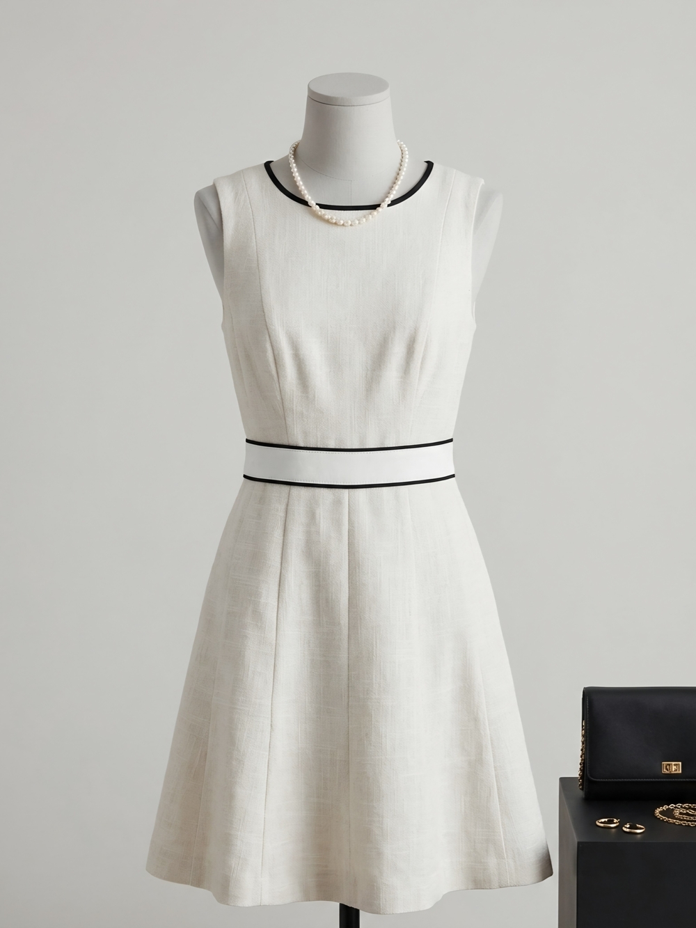 Beautiful vintage-inspired Boden Day Dress in a versatile cream/beige colorway